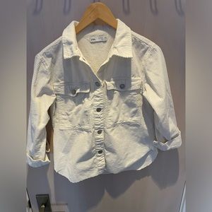 Zara White Corduroy Jacket